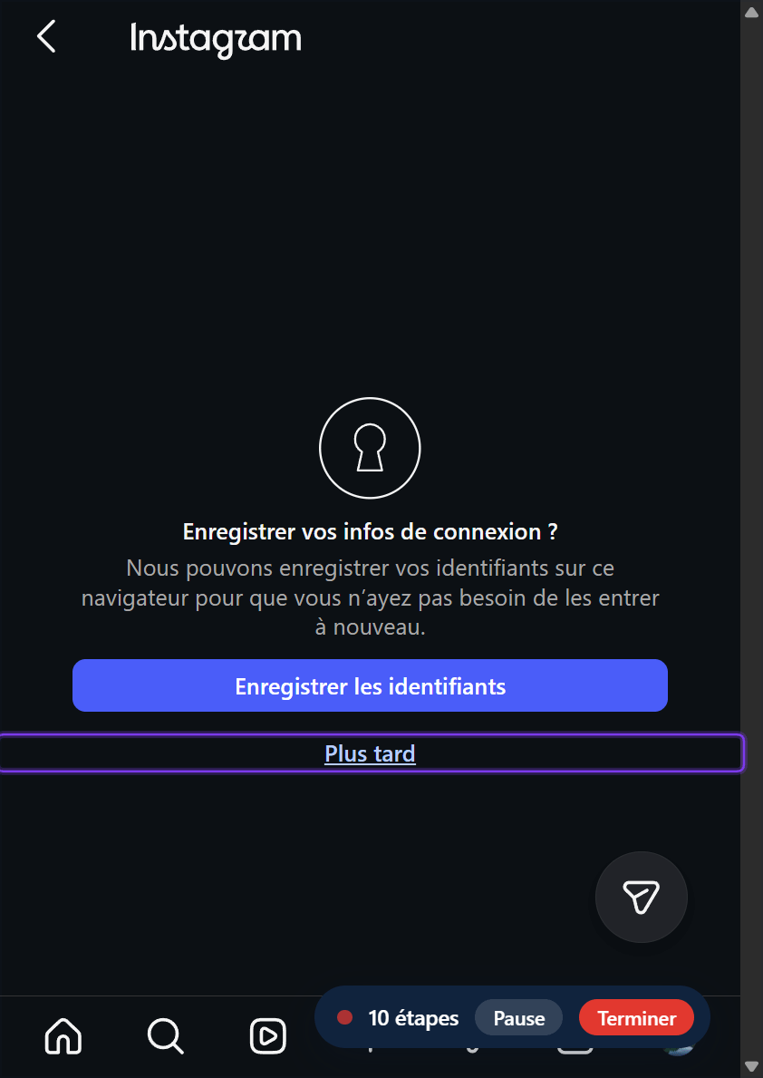 Cliquez sur « Plus tard »